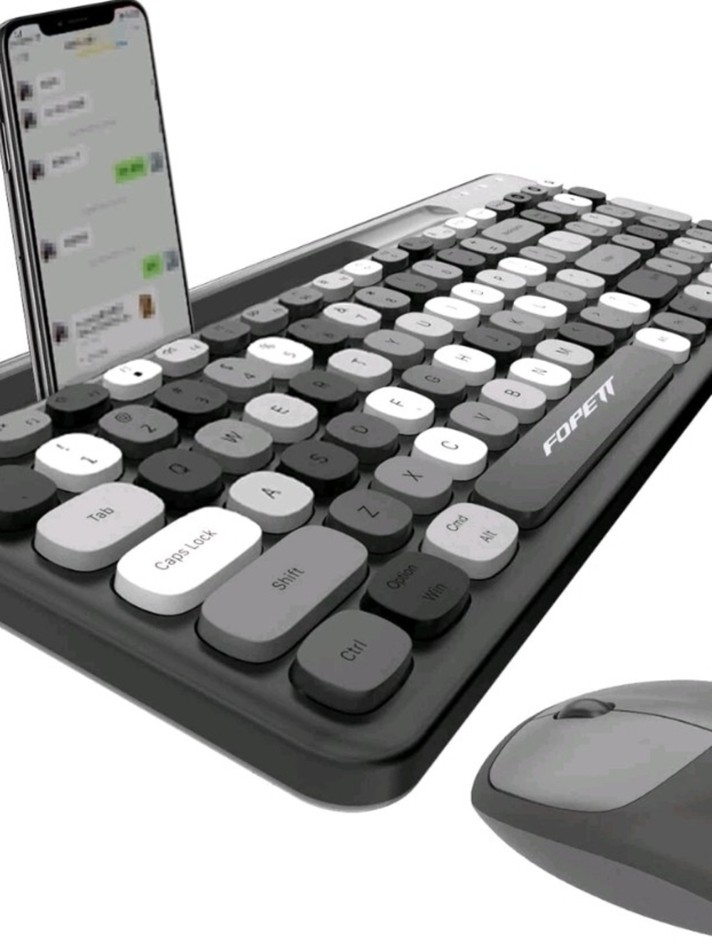 Wireless Keyboard and Mouse Set with Phone Holder -Compatible/Laptop/PC/Notebook